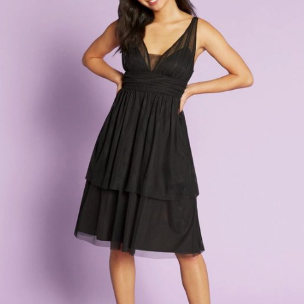 Modcloth Black Tiered Dress - 20